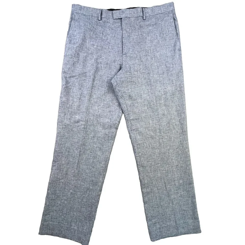 Banana Republic Linen Blend Pants Mens 32x32 Blue Slim Fit Wedding Resort Beach